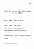 NURS 325 - Adults Exam 2 With Actual Solution (2025)!!