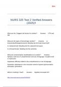 NURS 325 Test 2 Verified Answers (2025)!!