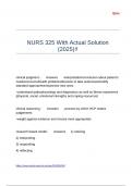 NURS 325 With Actual Solution (2025)!!