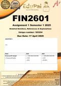 FIN2601 Assignment 1 (COMPLETE ANSWERS) Semester 1 2025 (185354) - DUE 17 April 2025