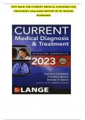 TEST BANK For Current Medical Diagnosis And Treatment 2023, 62nd Edition By Papadakis & Mcphee, All 42 Chapters Covered, Verified Latest Edition