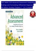 TEST BANK For Advanced Assessment Interpreting Findings and Formulating Differential Diagnoses, 4th Edition by Goolsby, Verified Chapters 1 - 22, Complete Newest Version