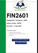 FIN2601 Assignment 1 (QUALITY ANSWERS) Semester 1 2025