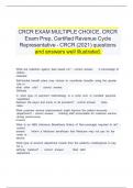 	CRCR EXAM MULTIPLE CHOICE, CRCR 		Exam Prep, Certified Revenue Cycle 		Representative - CRCR (2021) questions  			and answers well illustrated.