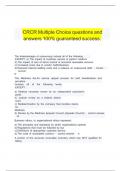 CRCR Multiple Choice questions and answers 100% guaranteed success. 