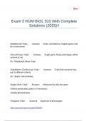 Exam 2 HUM BIOL 310 With Complete Solutions (2025)!!