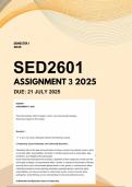 SED2601 Assignment 3 Semester 1 2025 - July 2025