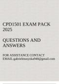 CPD1501 Exam pack 2025(Questions and answers)