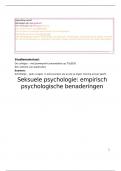 Complete samenvatting - Seksuele psychologie: empirisch psychologische benaderingen (GESLAAGD)