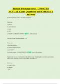 Biol105 Photosynthesis UPDATED ACTUAL Exam Questions and CORRECT  Answers