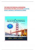  TEST BANK FOR FINANCIAL & MANAGERIAL ACCOUNTING FOR MBAS, 6TH EDITION BY EASTON, HALSEY, MCANALLY, HARTGRAVES & MORSE