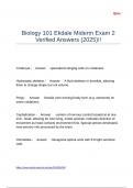 Biology 101 Ekdale Miderm Exam 2 Verified Answers (2025)!!