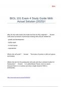 BIOL 101 Exam 4 Study Guide With Actual Solution (2025)!!