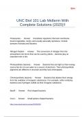 UNC Biol 101 Lab Midterm With Complete Solutions (2025)!!