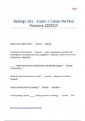 Biology 101 - Exam 1 Uwsp Verified Answers (2025)!!