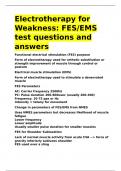 Electrotherapy for Weakness FES EMS test questions and answers.