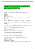 AUMT Final Exam Questions and Answers All Correct 