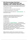 NYU Pharmacology Final Exam REVIEW!!!! EXAM QUESTIONS AND ANSWERS 100- SOLVED (Newest