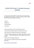 NURS 345 Exam 3 Verified Answers (2025)!!