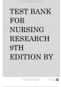 TEST BANK FOR NURSING RESEARCH 9TH EDITION BY LOBIONDO-WOOD.