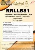 RRLLB81 Assignment 2 RESEARCH (ALL TOPICS COMPLETE ANSWERS) Semester 1 2025 - DUE April 2025