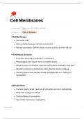 Cell Membrane Summary