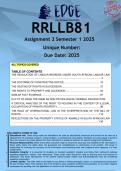 RRLLB81 Assignment 2 RESEARCH (ALL TOPICS ANSWERS) Semester 1 2025 - DISTINCTION GUARANTEED