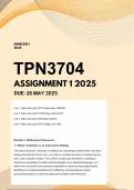 TPN3704 Assignment 1 Semester 1 Answers 2025 