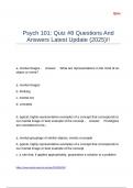 Psych 101 Quiz -8 Questions And Answers Latest Update (2025)!!