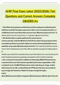 AHIP Final Exam Latest (2025/2026) Test  Questions and Correct Answers Complete  GRADED A+ 