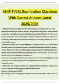 AHIP FINAL Examination Questions  With Correct Answers Latest  2025/2026 