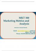 TMU MKT 100 MARKETING MATRICS AND ANALYSIS ALL NOTES WITH Armand Gervais 2025 Toronto Metropolitan University