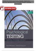 TEST BANK For Psychological Testing: Principles, Applications, and Issues, 9th Edition By M. Kaplan. (Complete Download). All Chapters 1-21 Latest Newest Edition Instant PDF DOWNLOAD