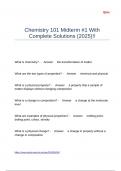 Chemistry 101 Midterm -1 With Complete Solutions (2025)!!