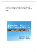 Test Bank for Pediatric Primary Care, 6th Edition by Dawn Lee Garzon Maaks, Catherine E. Burns , Ardys M. Dunn, Margaret All Chapters| ISBN:9780323243384| Complete Guide A+