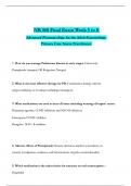 NR 568 Final Exam Week 5 to 8  Advanced Pharmacology for the Adult-Gerontology Primary Care Nurse Practitioner (Latest 2025 / 2026) Questions with Verified Answers 