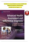 Test Bank for Advanced Health Assessment and Differential  Diagnosis Essentials For Clinical Practice  1st Edition Myrick, Chapters 1 - 12