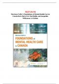 TEST BANK Morrison-Valfre’s Foundations of Mental Health Care in Canada Boris Bard, Eric MacMullin, and Jacqueline Williamson 1st Edition || Updated 2025