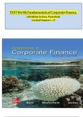 Test Bank for Fundamentals of Corporate Finance 13th Edition Ross / All Chapters 1 - 27 / ISBN:9781265553609 Full Complete Covered Verified Newest Version