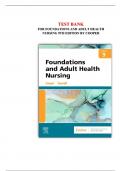 Test Bank For Foundations and Adult Health Nursing 9th Edition By Kim Cooper || 9780323812054 || All Chapters 1-58 LATEST UPDATED 2025