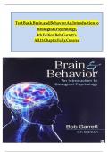  TEST BANK For An Introduction To Brain and Behavior.4th Edition by Bryan Kolb All Chapters 1 to 15 Covered Verified  Version Latest Update Graded A+