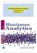 Test Bank for Business Analytics 3rd Edition Evans / All Chapters 1 - 16 / Full Complete Covered Verified Newest Version