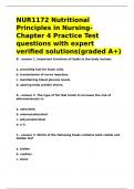 NUR1172 Nutritional Principles in Nursing- Chapter 4 Practice Test questions with expert verified solutions(graded A+)