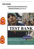 Test Bank For Kimmel And Aronson Sociology Now The Essentials By Elizabeth, ( Ch 1 To 15 ) Latest Update ( PDF file )