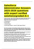 Salesforce Administrator Answers 2025-2026 questions with expert verified solutions(graded A+).