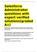 Salesforce Administrator questions with expert verified solutions(graded A+).