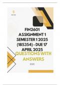 FIN2601 Assignment 1 Semester 1 2025 (185354) - DUE 17 April 2025