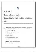 BUSI 300 (Business Communication) Midterms Exam (Qns & Ans) 2025.