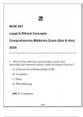 BUSI 300 (Legal & Ethical Concepts) Midterms Exam (Qns & Ans) 2025.