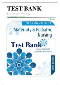 TEST BANK FOR INTRODUCTORY MATERNITY & PEDIATRIC NURSING NANCY HATFIELD & CYNTHIA KINCHELOE